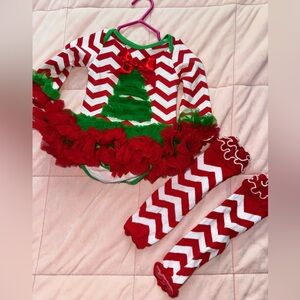 Tutu Christmas set with matching leg warmers